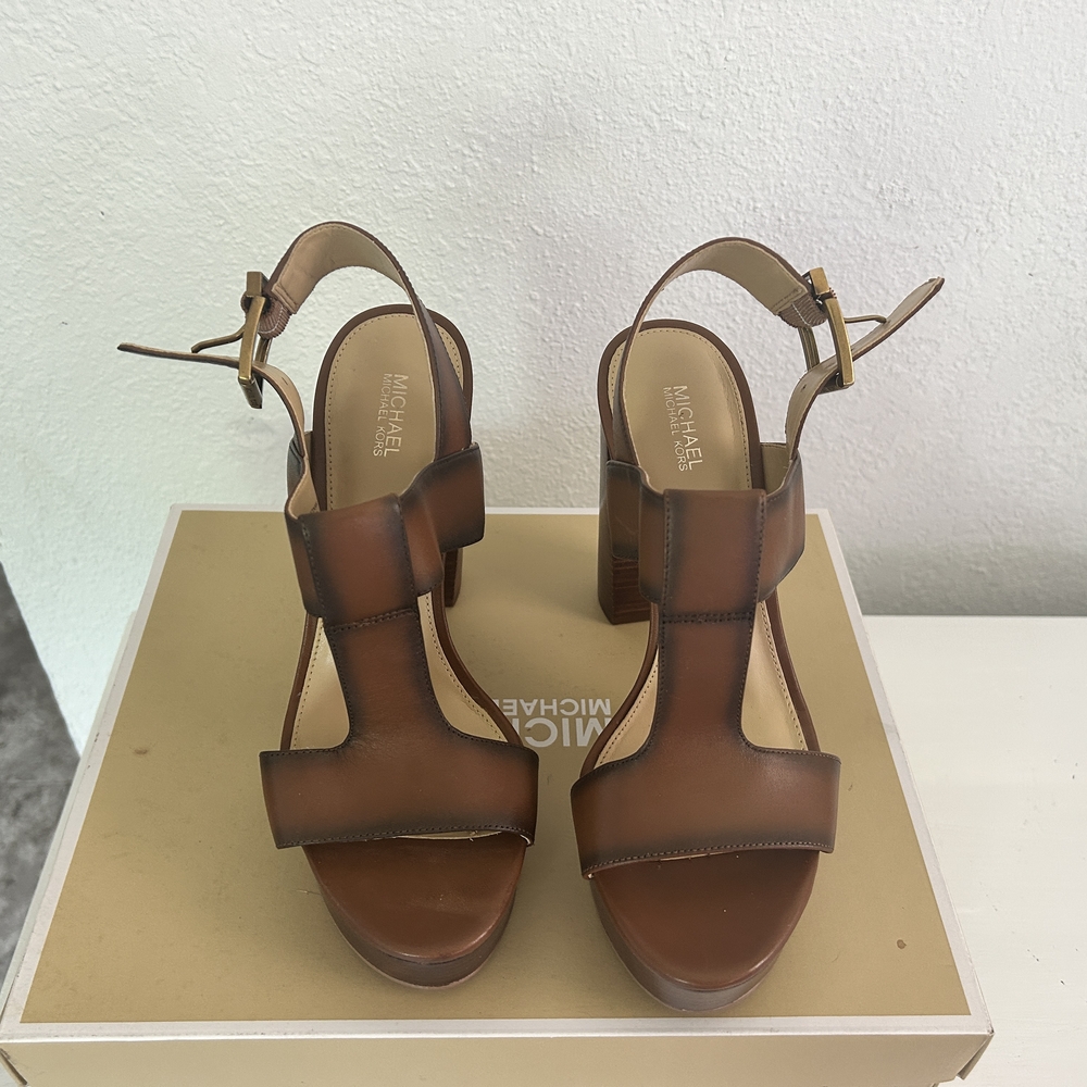 Michael Kors Brown Leather Sandals